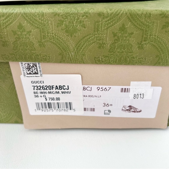 GUCCI | 1977 Tennis Floral Web Stripe GG Monogram Sneakers New US 6.5 EU 36.5 - Picture 11 of 11
